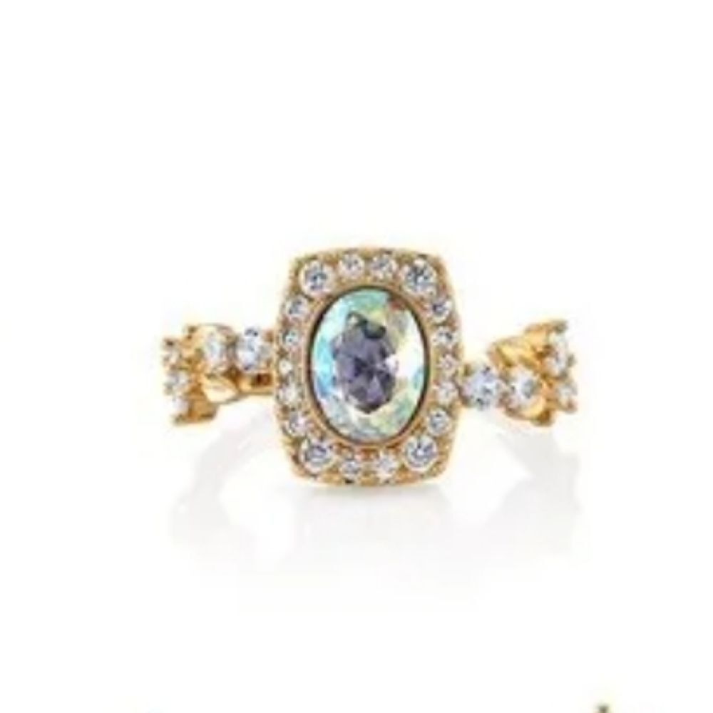 Fragrant Jewels Nutcracker Collection Aurora Borealis & Clear Rhinestone Ring
